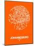 Johannesburg Street Map Orange-NaxArt-Mounted Art Print