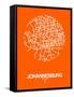 Johannesburg Street Map Orange-NaxArt-Framed Stretched Canvas