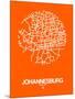 Johannesburg Street Map Orange-NaxArt-Mounted Art Print