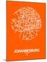 Johannesburg Street Map Orange-NaxArt-Mounted Art Print