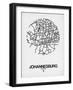 Johannesburg Street Map White-NaxArt-Framed Art Print