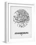 Johannesburg Street Map White-NaxArt-Framed Art Print