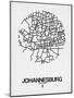 Johannesburg Street Map White-NaxArt-Mounted Art Print