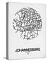 Johannesburg Street Map White-NaxArt-Stretched Canvas