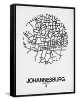 Johannesburg Street Map White-NaxArt-Framed Stretched Canvas