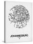 Johannesburg Street Map White-NaxArt-Stretched Canvas