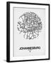 Johannesburg Street Map White-NaxArt-Framed Art Print