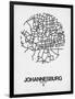 Johannesburg Street Map White-NaxArt-Framed Art Print