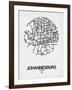 Johannesburg Street Map White-NaxArt-Framed Art Print