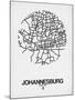 Johannesburg Street Map White-NaxArt-Mounted Art Print