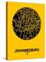 Johannesburg Street Map Yellow-NaxArt-Stretched Canvas