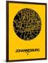 Johannesburg Street Map Yellow-NaxArt-Framed Premium Giclee Print