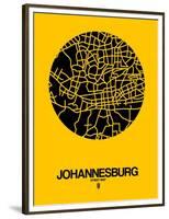 Johannesburg Street Map Yellow-NaxArt-Framed Premium Giclee Print