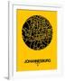 Johannesburg Street Map Yellow-NaxArt-Framed Art Print