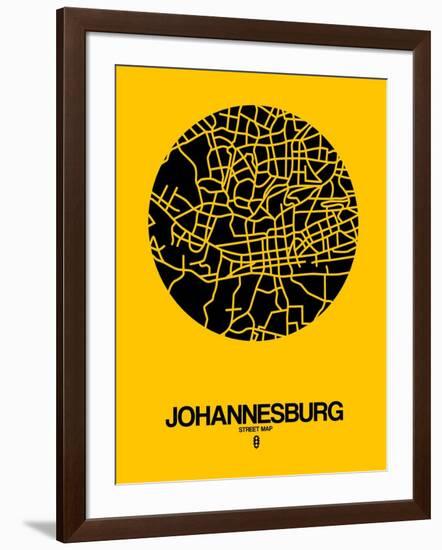 Johannesburg Street Map Yellow-NaxArt-Framed Art Print