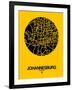 Johannesburg Street Map Yellow-NaxArt-Framed Art Print