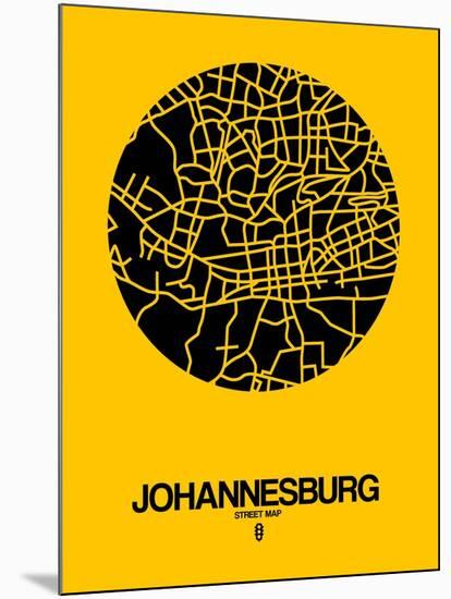 Johannesburg Street Map Yellow-NaxArt-Mounted Art Print