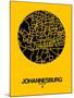 Johannesburg Street Map Yellow-NaxArt-Mounted Art Print