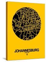 Johannesburg Street Map Yellow-NaxArt-Stretched Canvas