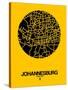 Johannesburg Street Map Yellow-NaxArt-Stretched Canvas