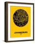 Johannesburg Street Map Yellow-NaxArt-Framed Art Print