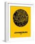 Johannesburg Street Map Yellow-NaxArt-Framed Art Print