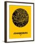 Johannesburg Street Map Yellow-NaxArt-Framed Art Print