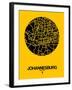 Johannesburg Street Map Yellow-NaxArt-Framed Art Print