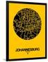 Johannesburg Street Map Yellow-NaxArt-Framed Art Print