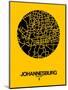 Johannesburg Street Map Yellow-NaxArt-Mounted Art Print