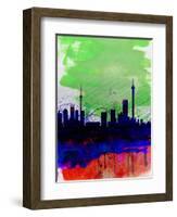 Johannesburg Watercolor Skyline-NaxArt-Framed Art Print