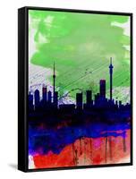Johannesburg Watercolor Skyline-NaxArt-Framed Stretched Canvas