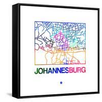 Johannesburg Watercolor Street Map-NaxArt-Framed Stretched Canvas