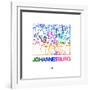 Johannesburg Watercolor Street Map-NaxArt-Framed Art Print