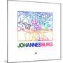 Johannesburg Watercolor Street Map-NaxArt-Mounted Art Print