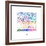 Johannesburg Watercolor Street Map-NaxArt-Framed Art Print