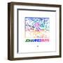 Johannesburg Watercolor Street Map-NaxArt-Framed Art Print