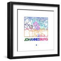 Johannesburg Watercolor Street Map-NaxArt-Framed Art Print