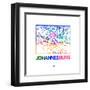 Johannesburg Watercolor Street Map-NaxArt-Framed Art Print