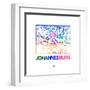 Johannesburg Watercolor Street Map-NaxArt-Framed Art Print