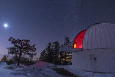 The Moon Lights up the Observatory Containing the Schulman Telescope on Mount Lemmon during their S-John A Davis-Photographic Print