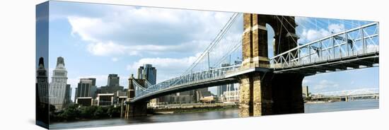 John A. Roebling Suspension Bridge across the Ohio River, Cincinnati, Hamilton County, Ohio, USA-null-Stretched Canvas