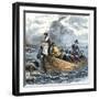 John Alden and Mary Chilton Landing at Plymouth from the Mayflower, December 1620-null-Framed Giclee Print