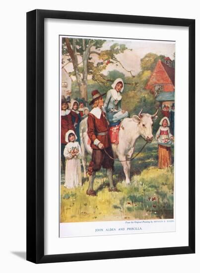 John Alden and Priscilla-Arthur A. Dixon-Framed Premium Giclee Print