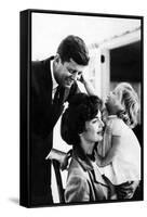 John and Wife Jackie Kennedy with their Daughter Caroline in USA in 1961-null-Framed Stretched Canvas