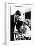 John and Wife Jackie Kennedy with their Daughter Caroline in USA in 1961-null-Framed Photo