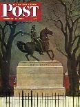 "Statue of Washington on His Horse," Saturday Evening Post Cover, February 22, 1947-John Atherton-Giclee Print