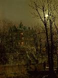 A Moonlit Lane, with Two Lovers by a Gate-John Atkinson Grimshaw-Giclee Print