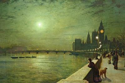 Reflections on the Thames, Westminster, 1880