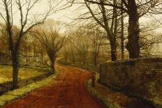 A Moonlit Lane, with Two Lovers by a Gate-John Atkinson Grimshaw-Giclee Print